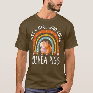 Nur ein Mädchen, das Guinea Liebe Schweine Rainbow T-Shirt