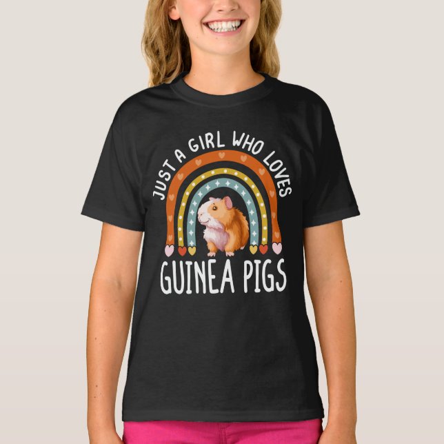Nur ein Mädchen, das Guinea Liebe, schweine Regenb T-Shirt (Vorderseite)