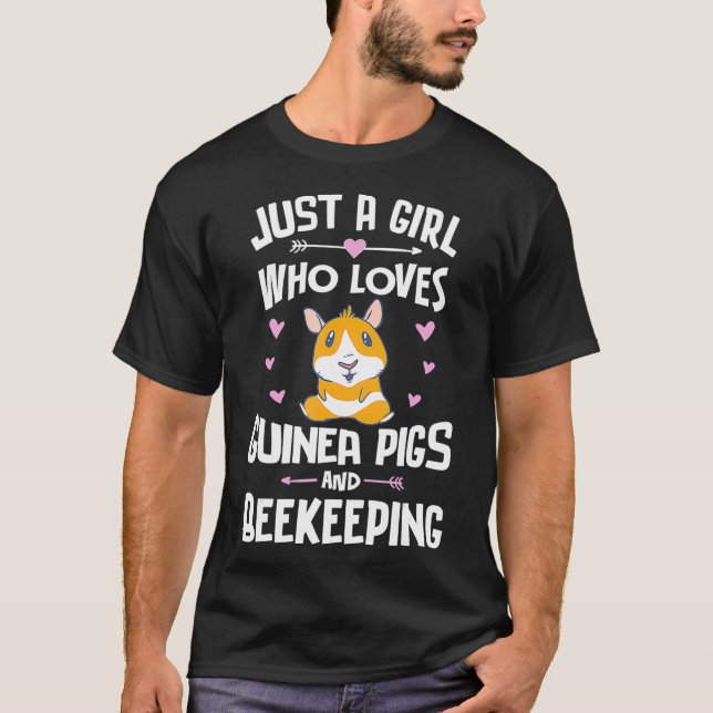Nur ein Mädchen, das Guinea Liebe Schweine und Bie T-Shirt (Vorderseite)