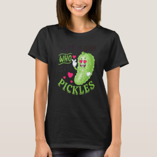 Nur ein Mädchen das Gurken liebt Gurke Vegan 1 T-Shirt