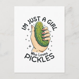 Nur ein Mädchen, das Gurken liebt - Lustiger Vegan Postkarte