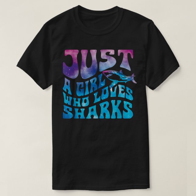 Nur ein Mädchen, das Haie Liebe Galay Shark Lover  T-Shirt (Design vorne)