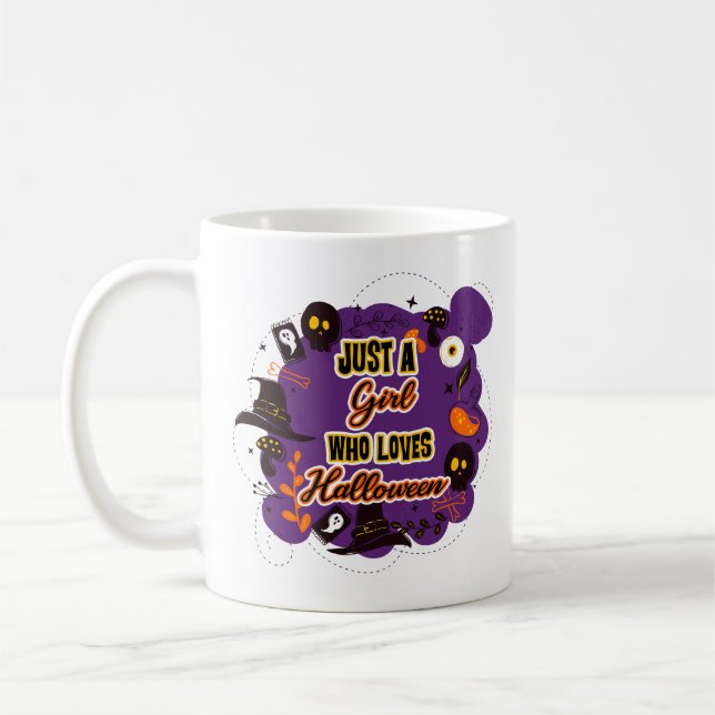 Nur ein Mädchen, das Halloween Lieben Kaffeetasse (Links)