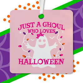 Nur ein Mädchen, das Halloween Niedliches rosa Ges Ornament Aus Metall