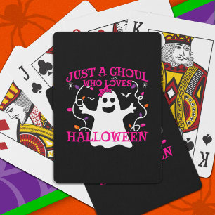 Nur ein Mädchen, das Halloween Niedliches rosa Ges Spielkarten
