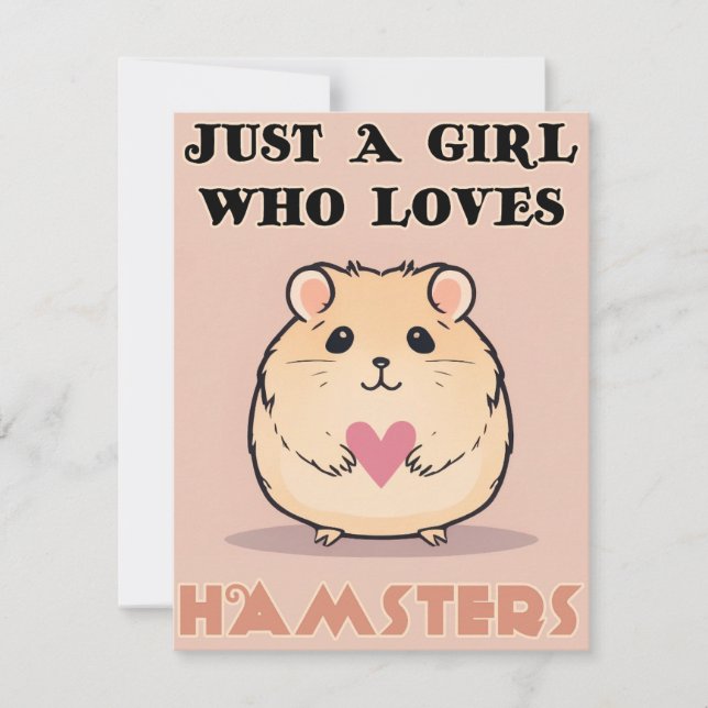 Nur ein Mädchen, das Hamster Liebe, Niedlicher Ham Karte (Vorderseite)