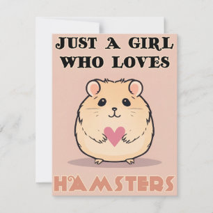 Nur ein Mädchen, das Hamster Liebe, Niedlicher Ham Karte