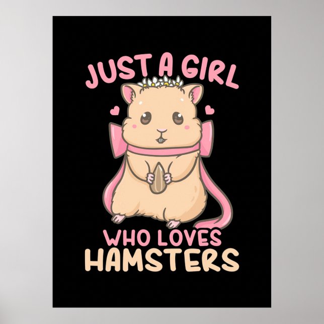 Nur ein Mädchen, das Hamster Liebe Poster (Vorne)