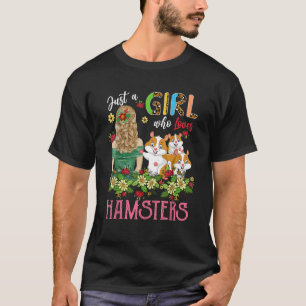Nur ein Mädchen, das Hamsters Liebe Drei-Blüten-Na T-Shirt