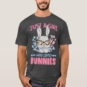 Nur ein Mädchen, das Hasen liebt, süßes Hasengesic T-Shirt