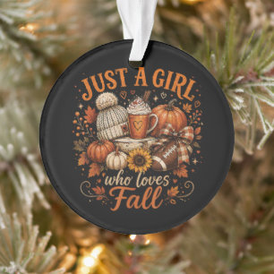 Nur ein Mädchen, das Herbst-Fußball-Kürbisgewürz l Ornament