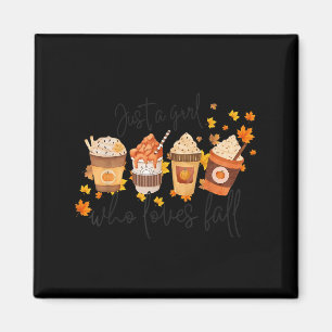 Nur ein Mädchen, das Herbst-Kürbis-Football-Cozy A Magnet