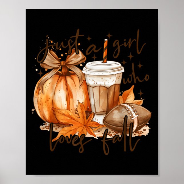 Nur Ein Mädchen Das Herbst Kürbis Gemütlicher Herb Poster (Vorne)