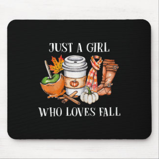 Nur ein Mädchen, das Herbst-Kürbisgewürze Herbst l Mousepad