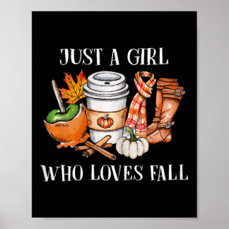 Nur ein Mädchen, das Herbst-Kürbisgewürze Herbst l Poster