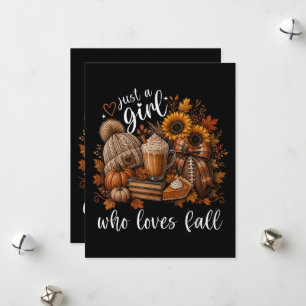 Nur ein Mädchen, das Herbst liebt Feiertagskarte