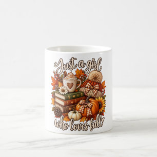 Nur Ein Mädchen, Das Herbst-Outfit Cozy Kürbis Lie Kaffeetasse