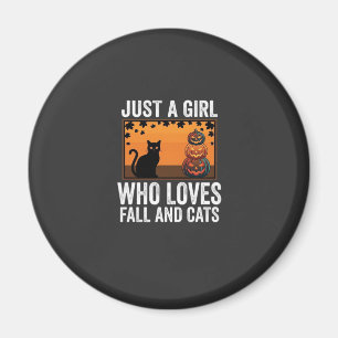Nur ein Mädchen, das Herbst und Katzen liebt_1 Magnet