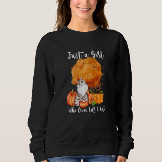 Nur ein Mädchen, das Herbst und Katzen liebt, Herb Sweatshirt
