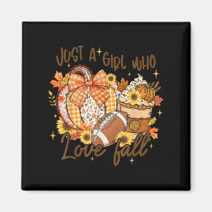 Nur ein Mädchen, das herbstliche Kürbis-Fußball-Co Magnet