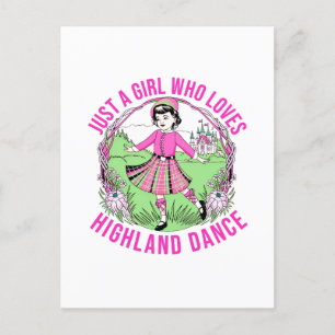 Nur ein Mädchen, das Highland-Tanzgeschenk Liebe Postkarte