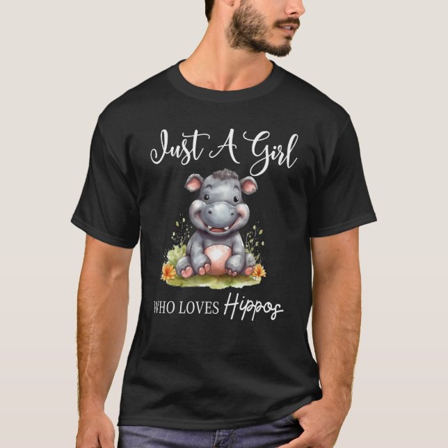 Nur ein Mädchen, das Hippos 7 Lieben T-Shirt (Vorderseite)