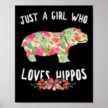 Nur ein Mädchen, das Hippos Floral Hippopotamus Li