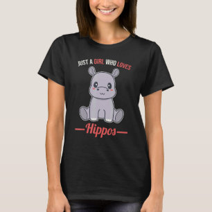 Nur ein Mädchen, das Hippos Hippopotamus Lieben T-Shirt