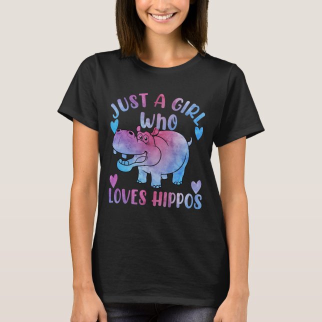 Nur ein Mädchen, das Hippos Hippopotamus Lover Lie T-Shirt (Vorderseite)