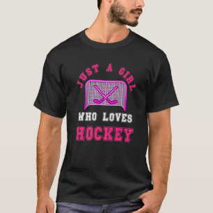 Nur ein Mädchen, das Hockey-Eishockey-Girl Lieben T-Shirt