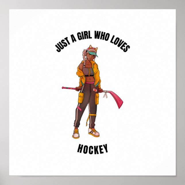 nur ein Mädchen, das Hockey Liebe Poster (Vorne)