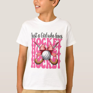 Nur ein Mädchen, das Hockey liebt, Coquette-Schlei T-Shirt