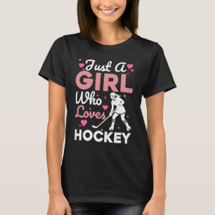 Nur ein Mädchen, das Hockey liebt – Süße weibliche T-Shirt