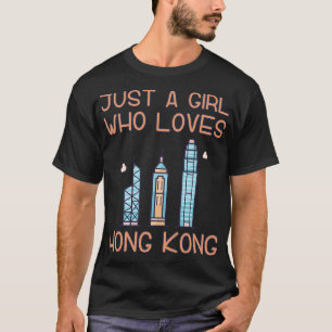 Nur ein Mädchen, das Hongkong Liebe T-Shirt