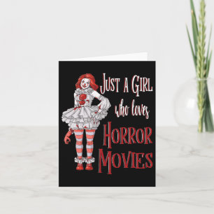 Nur ein Mädchen, das Horrorfilme liebt Clown Hallo Karte