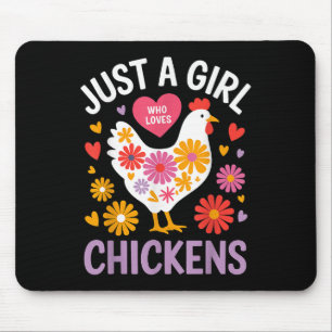 Nur ein Mädchen, das Hühner-Bauer-Mädchen Liebe Mousepad