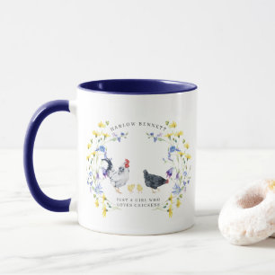 Nur ein Mädchen, das Hühner Liebe   Monogramm-Tass Tasse
