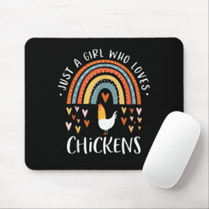 Nur ein Mädchen, das Hühner liebt Regenbogengesche Mousepad