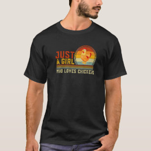 Nur ein Mädchen, das Hühner liebt, süße Hühner-Gra T-Shirt