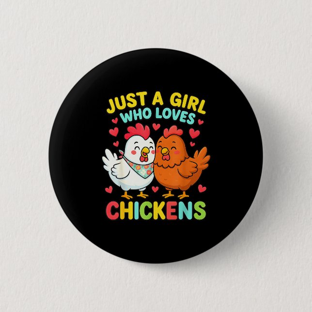 Nur ein Mädchen, das Hühner liebt, süße Hühnerlieb Button (Vorderseite)