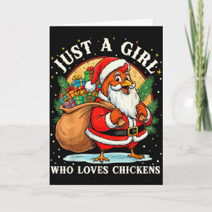 Nur Ein Mädchen Das Hühner Liebt Weihnachten Bauer Karte
