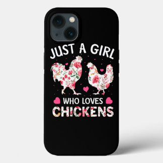 Nur ein Mädchen, das Hühner Niedliche Hühner-Blume Case-Mate iPhone Hülle