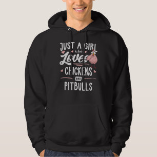 Nur ein Mädchen, das Hühner und Pitbullen Liebe Hoodie
