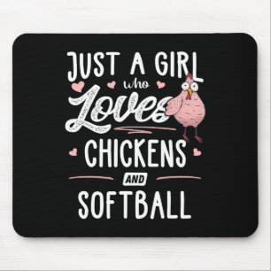 Nur ein Mädchen, das Hühner und Softll-Geschenk Ch Mousepad