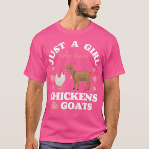 Nur ein Mädchen, das Hühner und Ziegen Liebe T-Shirt