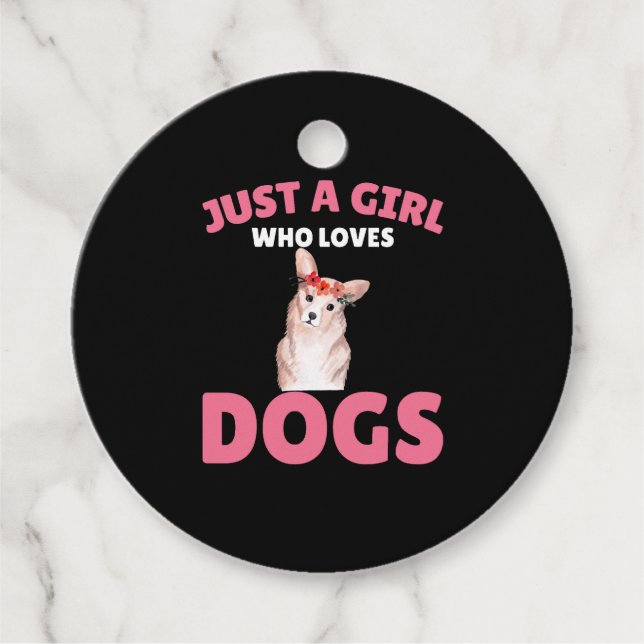 Nur ein Mädchen, das Hunde Liebe Geschenkanhänger (Vorderseite)