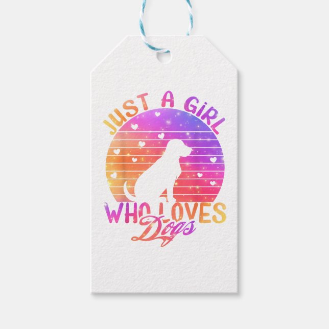 Nur ein Mädchen, das Hunde Liebe Geschenkanhänger (Vorderseite)
