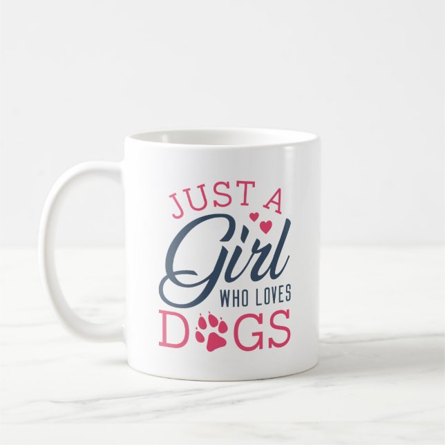 Nur ein Mädchen, das Hunde Liebe Kaffeetasse (Links)