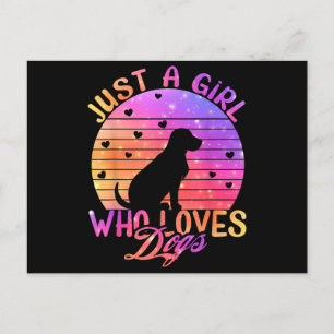 Nur ein Mädchen, das Hunde Liebe Postkarte
