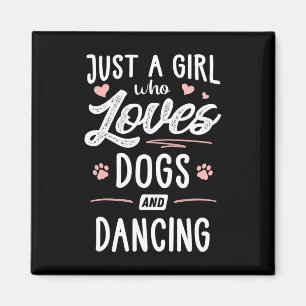 Nur ein Mädchen, das Hunde Liebe und Geschenke tan Magnet